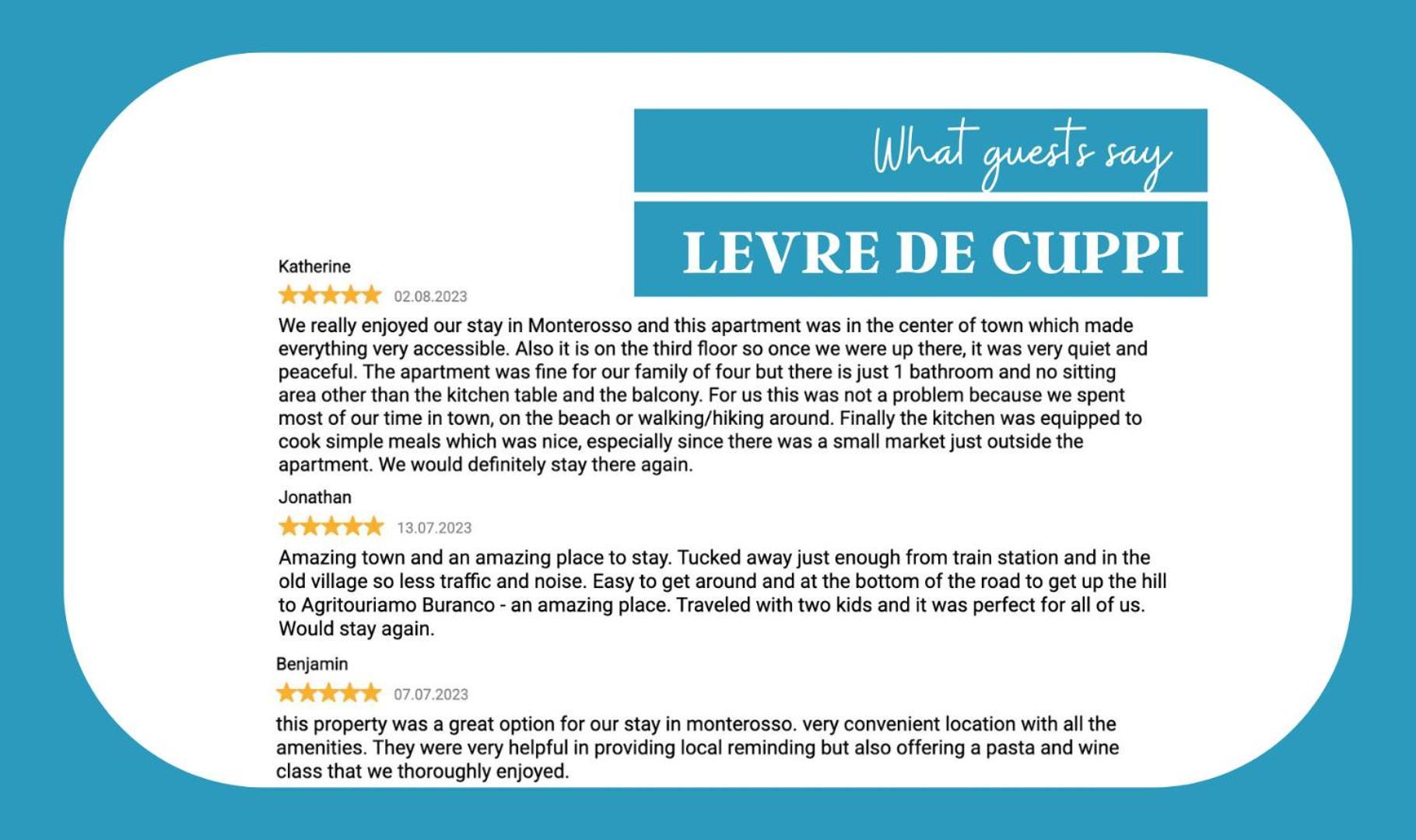 Levre De Cuppi Lejlighed Monterosso al Mare Eksteriør billede